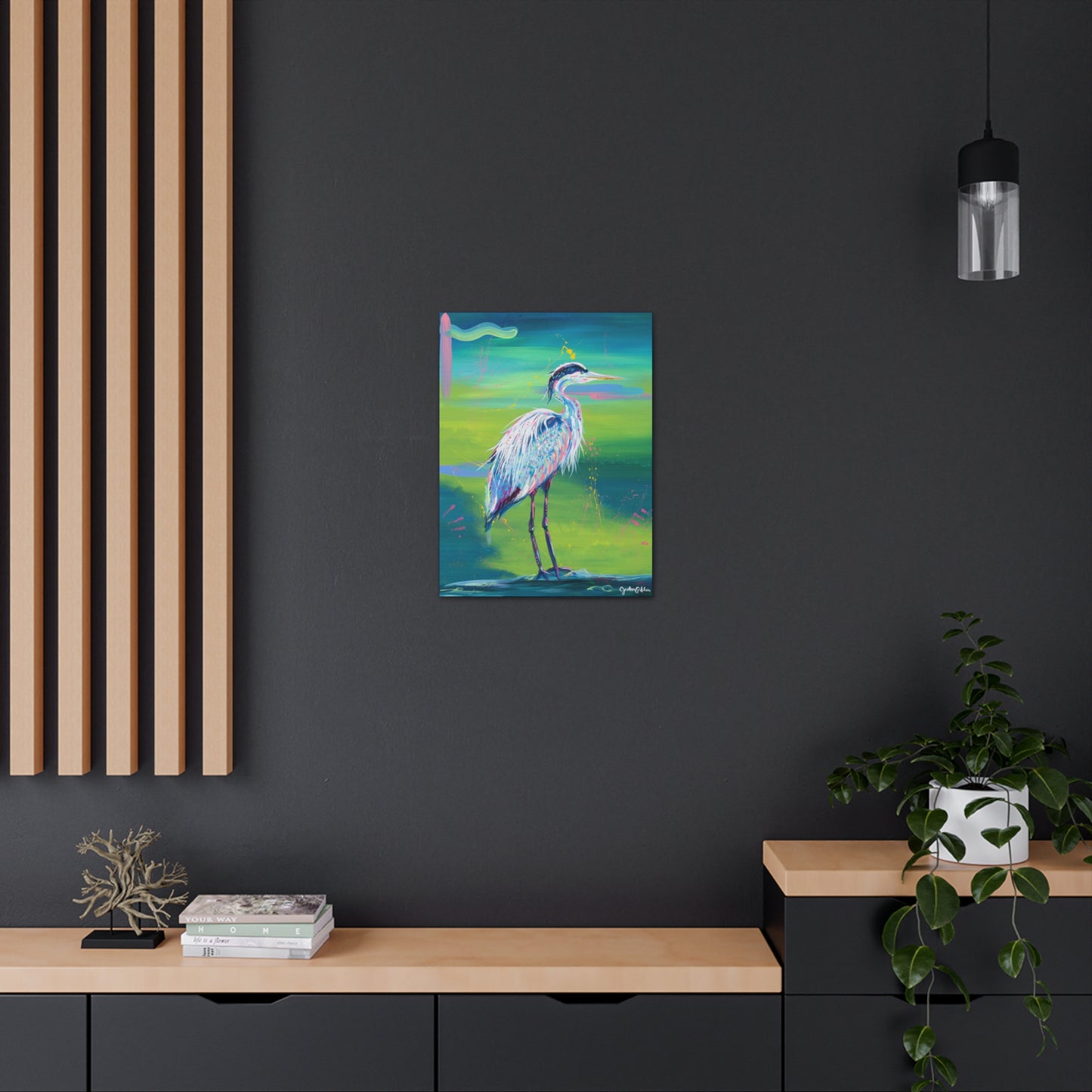 Canvas Gallery Wraps Blue Heron Original Print Wall Art