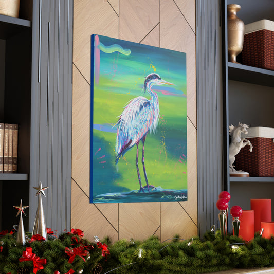 Canvas Gallery Wraps Blue Heron Original Print Wall Art